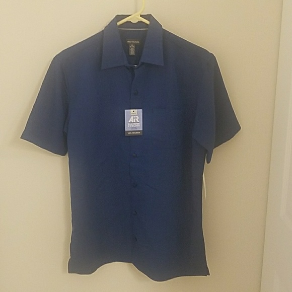 Van Heusen Wicking/Cooling Solid Button-Down NWT S - Picture 2 of 6